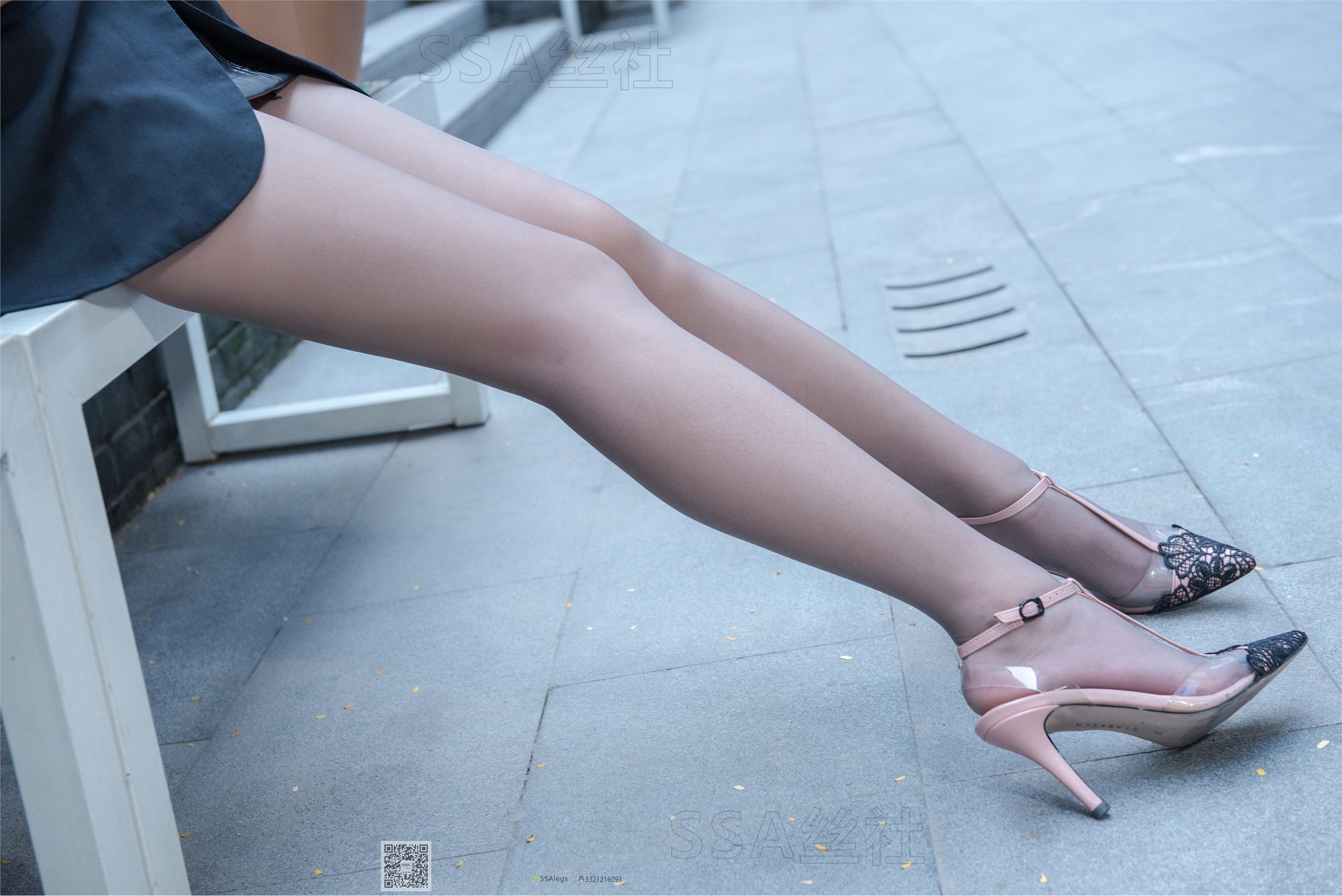 SSA丝社 NO.056 大大的一天皮裙灰丝特写